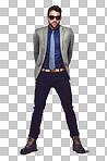 Shot of a stylishly dressed young man posing against a isolated on a png background