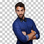 Shot of a stylishly dressed young man posing isolated on a png background