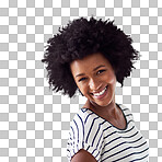 Studio portrait of an attractive and happy young woman posing isolated on a png background