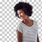 Studio shot of an attractive and happy young woman posing isolated on a png background