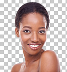 A gorgeous young woman with perfect skin looking at the camera isolated on a png background