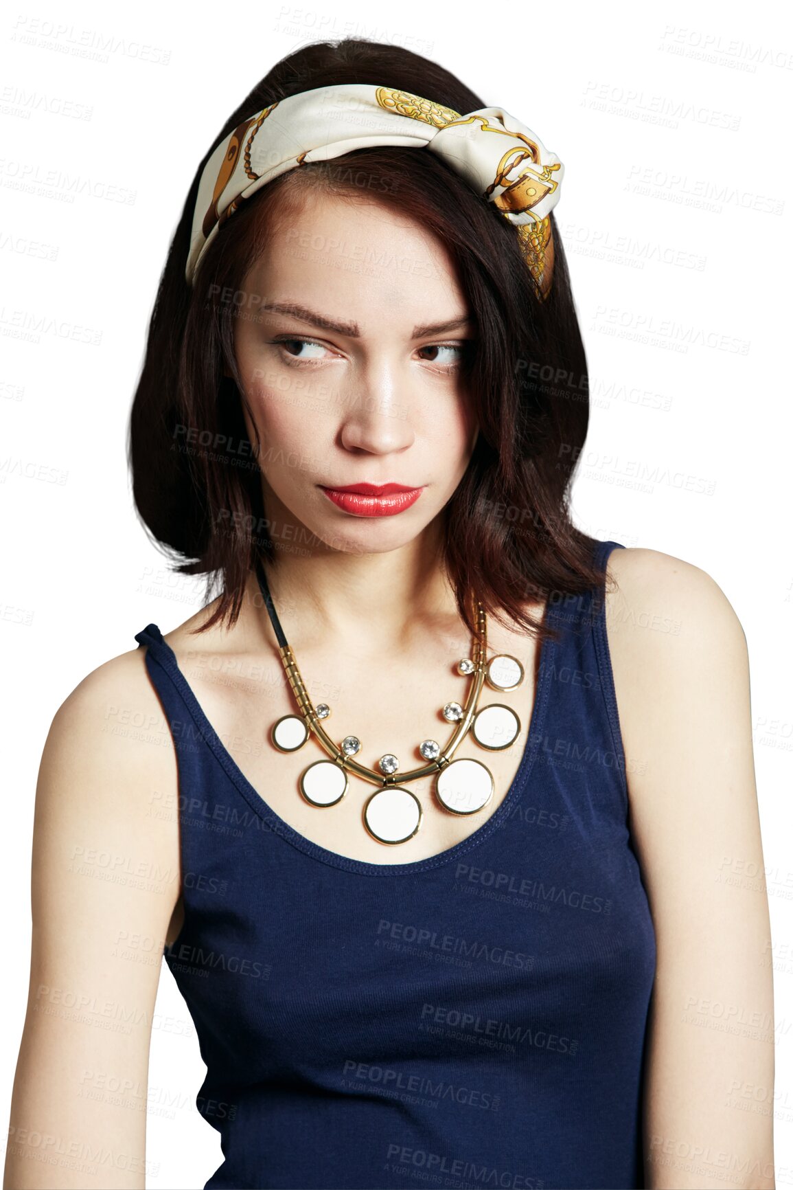 Buy stock photo Woman, annoyed and face with news or anger in png with isolated and transparent background. Fail, female person and angry or frustrated with unhappy or suspicious and serious with information.