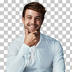 Studio portrait of a handsome young man posing isolated on a png background