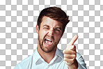 Studio portrait of a handsome young man making a face isolated on a png background