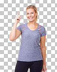 portrait of an attractive woman in gym clothes isolated on a png background