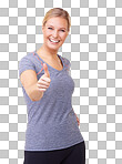 Studio portrait of an attractive woman in gym clothes isolated on a png background