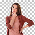 Studio shot of a young woman isolated on a png background