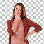 Studio shot of a young woman isolated on a png background