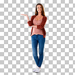 Studio portrait of a young woman isolated on a png background