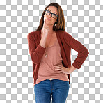 Studio shot of a young woman isolated on a png background