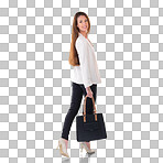 Studio shot of a young woman isolated on a png background