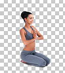 Full length shot of a female athlete isolated on a png background