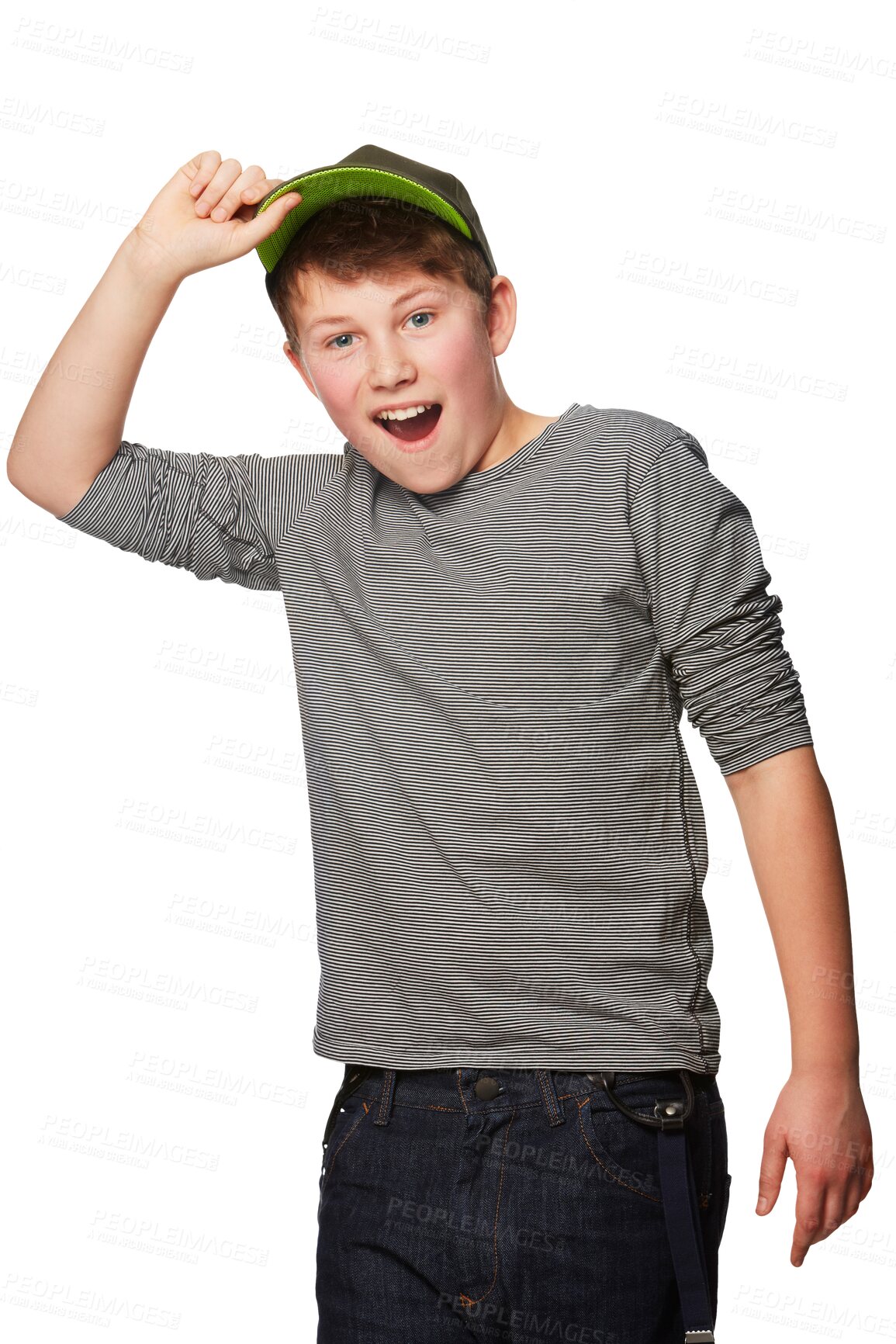 Buy stock photo Wow, portrait and boy teenager with surprise news of sale on isolated, transparent and png background. Omg, face and teenage male person shocked by announcement, discount or wtf emoji reaction