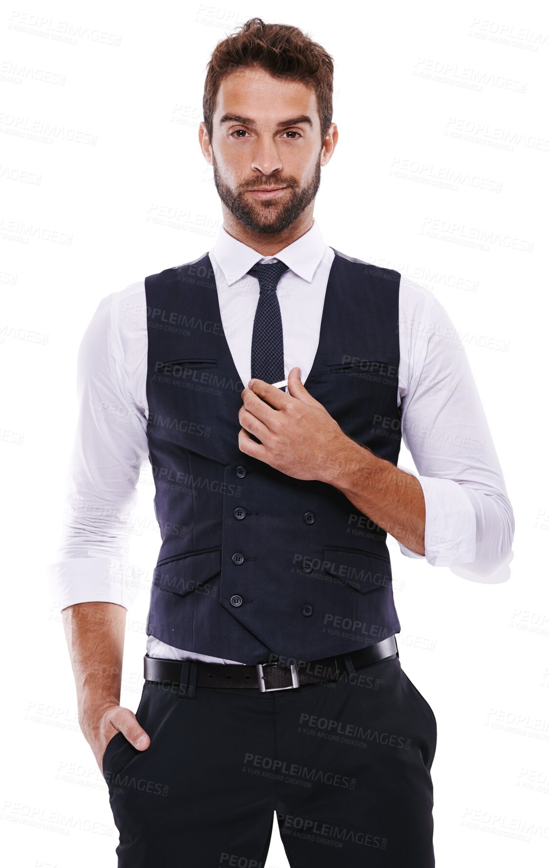 Buy stock photo Portrait, fashion and a suave gentleman in formal clothes isolated on a transparent background for style. Handsome, confident and classy with a young male model posing in smart clothing on PNG