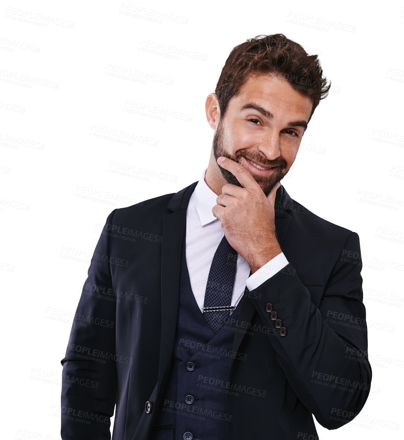 Buy stock photo Portrait, fashion and a classy gentleman in formal clothes isolated on a transparent background for style. Happy, confident and handsome with a young male lawyer posing in smart clothing on PNG