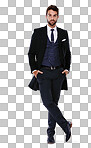 Studio shot of a well-dressed man against isolated on a png background