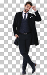 Studio shot of a well-dressed man against isolated on a png background