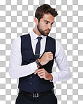 Studio shot of a well-dressed man isolated on a png background