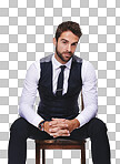 Studio shot of a handsome and well-dressed young man isolated on a png background