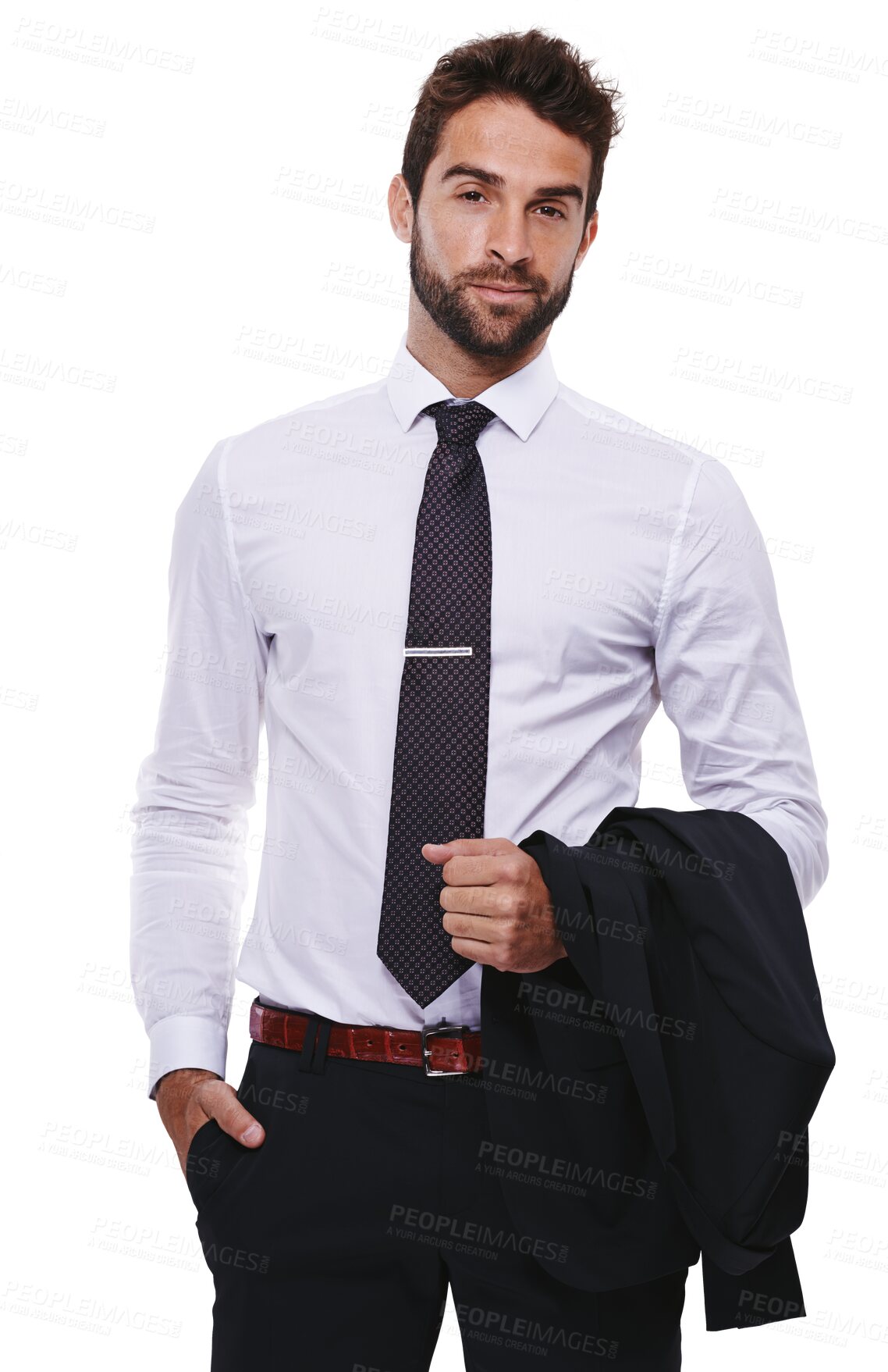 Buy stock photo Portrait, lawyer and business man standing isolated on a transparent png background. Confident, professional and male entrepreneur, attorney or person from Australia with success, fashion and style