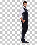 Full length shot of a well dressed young man against isolated on a png background