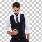 Cropped shot of a well dressed young man against isolated on a png background