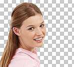 Studio portrait of an attractive young woman isolated on a png background