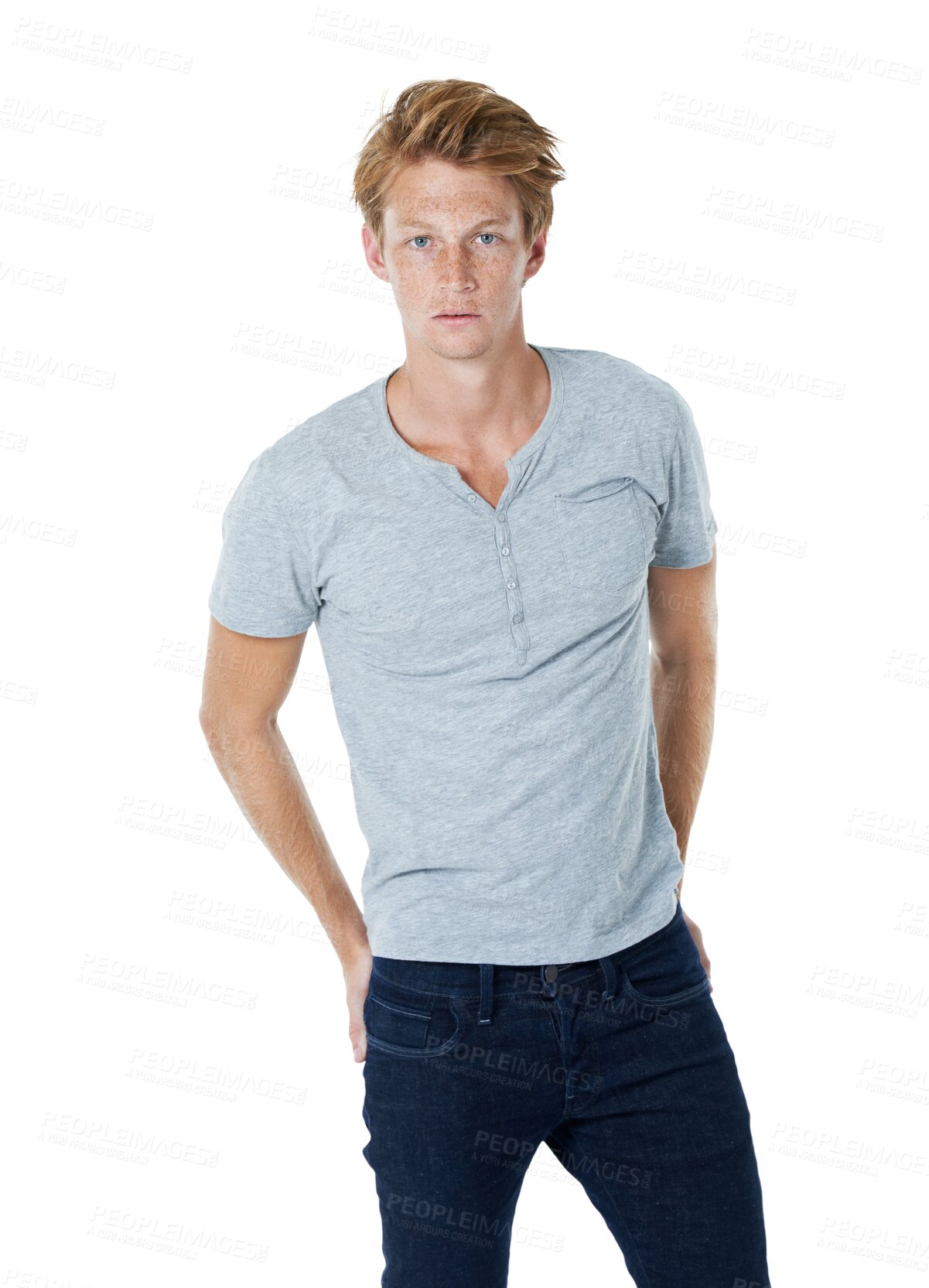 Buy stock photo Fashion, portrait and serious man isolated on a transparent png background. Style, confident model and male person from Switzerland standing in casual clothes, fashionable outfit and stylish shirt.