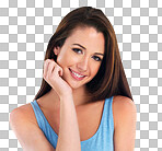 Cropped shot of a beautiful young woman isolated on a png background