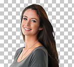 Cropped shot of a beautiful young woman isolated on a png background