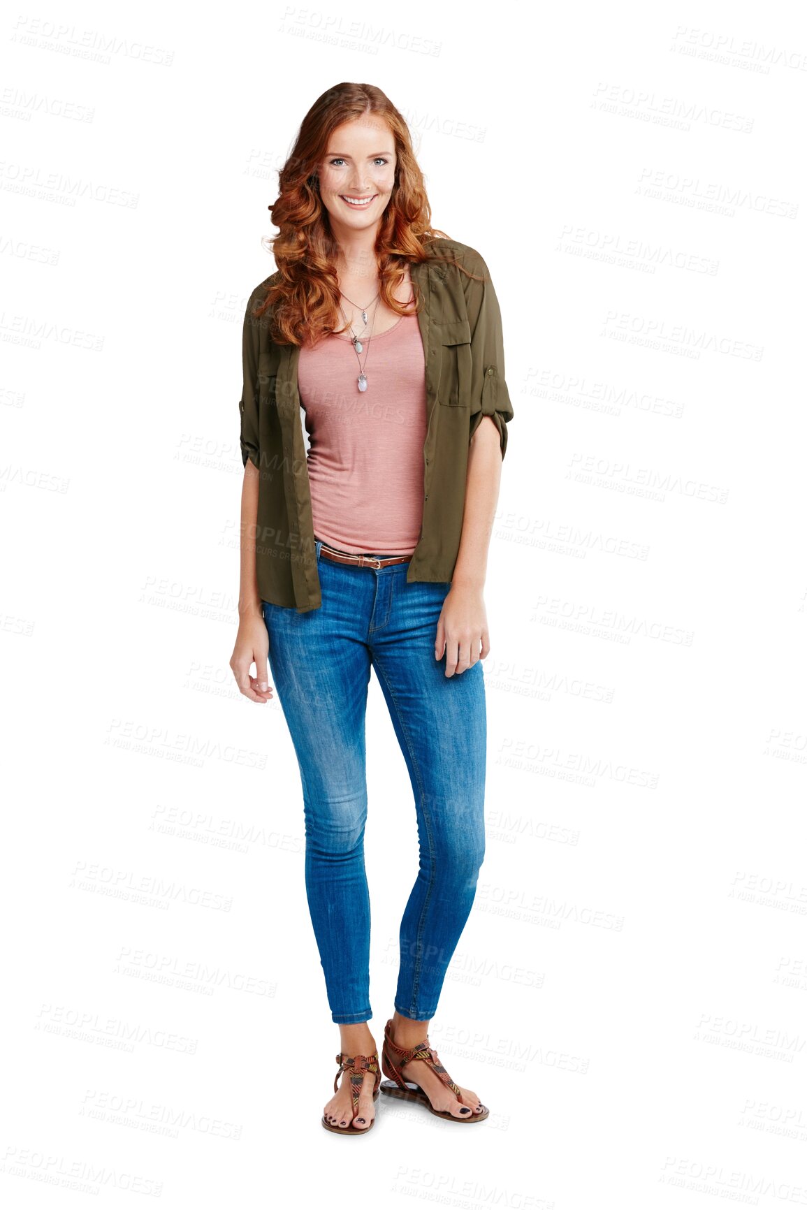 Buy stock photo Portrait, fashion and casual with a trendy woman isolated on a transparent background for fashionable style. Smile, clothes and confidence with a happy or attractive young female model posing on PNG