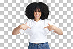 PNG Studio shot of an attractive young woman pointing at herself