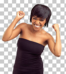 PNG Studio shot of a beautiful young woman posing enthusiastically