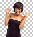 PNG Studio portrait of a surprised looking young woman 