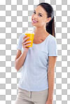 PNG Studio shot of a beautiful young woman enjoying a fruit smoothie