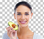 PNG Studio portrait of a beautiful woman holding an avocado