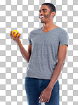 PNG Studio shot of a handsome young man holing a lemon