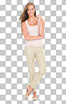 PNG Full-length portrait of a beautiful young woman in casual wear 