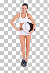 PNG Studio portrait of a fit young woman carrying a scale 