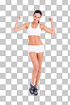 PNG Studio shot of an attractive  young woman flexing her biceps