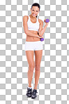 PNG Studio shot of an attractive  young woman lifting dumbbells 