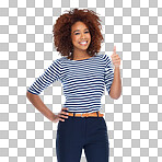 PNG of Studio portrait of a beautiful young woman showing thumbs up 