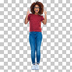 PNG Full-length studio portrait of a beautiful young woman showing thumbs up