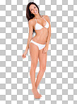 PNG Full length studio shot of a beautiful brunette model in a bikini 