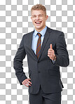 PNG of a young businessman giving you a thumbs up 
