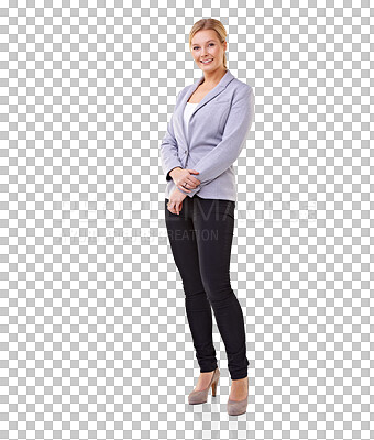 Buy stock photo Portrait, lawyer and smile of business woman isolated on a transparent png background. Confidence, entrepreneur and happy female professional, attorney career or person from Switzerland with pride