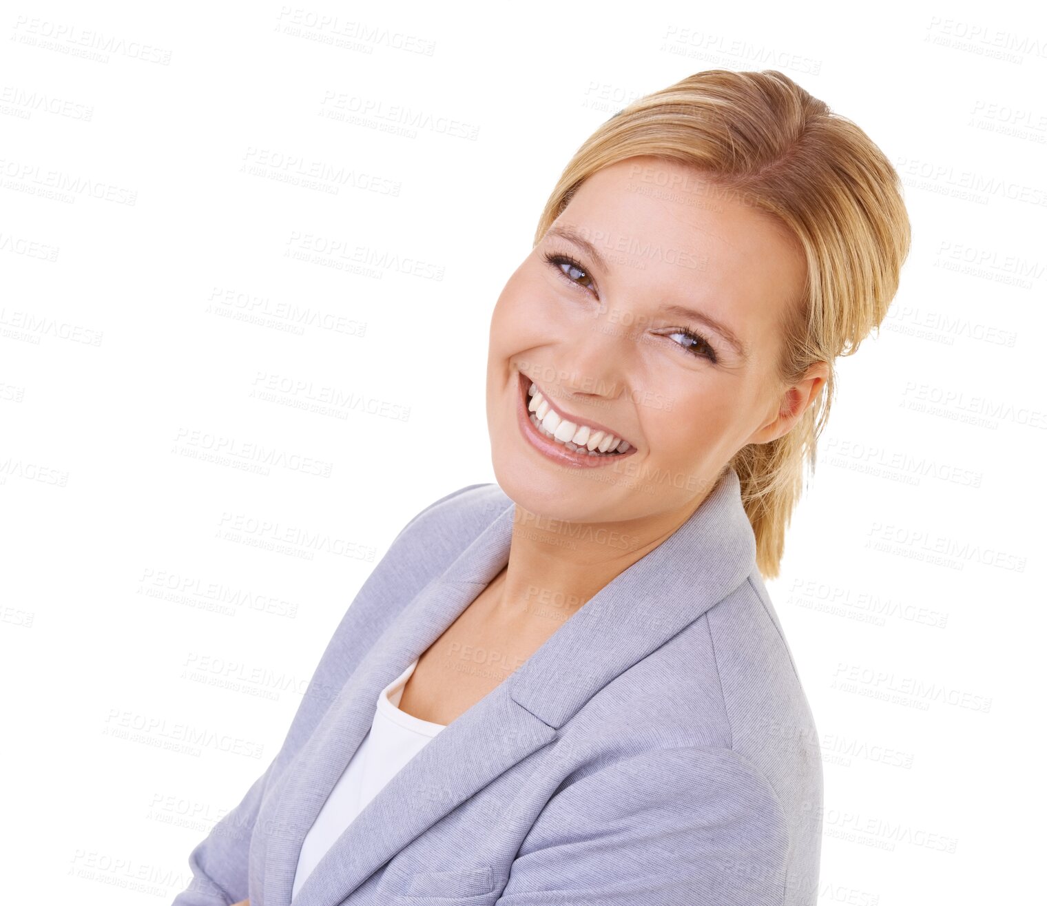 Buy stock photo Business woman, smile in portrait and professional mindset isolated on transparent png background. Vision, success and career mission with happy female person in corporate, positivity and ambition