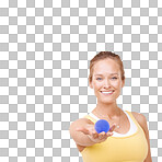 PNG of Cropped view of a woman squeezing a stress ball 