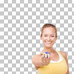 PNG Cropped view of a woman squeezing a stress ball 