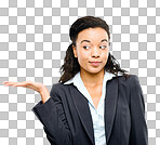 PNG of a confident young businesswoman gesturing 